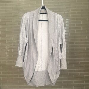 Cozy Gray Open Front Sweatshirt